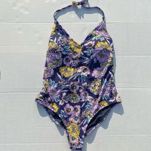 Jessica Simpson floral one piece textured swimsuit